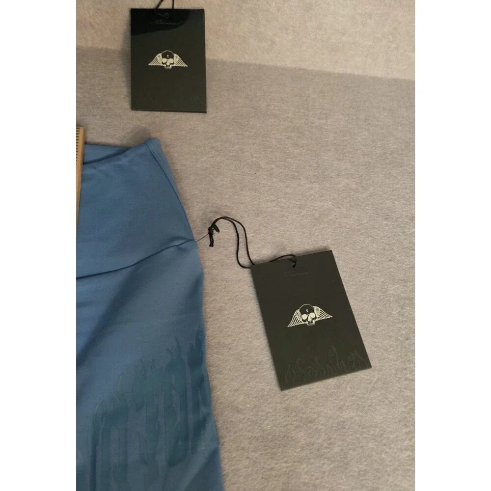CIVIL REGIME No Tomorrow Women's Sz S Blue Sports Bra Shorts 2 Piece Set NWT